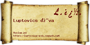 Luptovics Éva névjegykártya