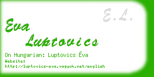 eva luptovics business card